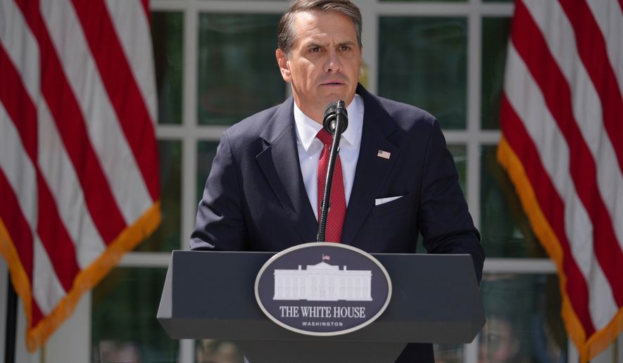 U.S. Attorney General Todd Blanche speaks during a news briefing in the Rose Garden of the White House, Tuesday, Sept. 15, 2026, in Washington. (AP Photo/Jacquelyn Martin)