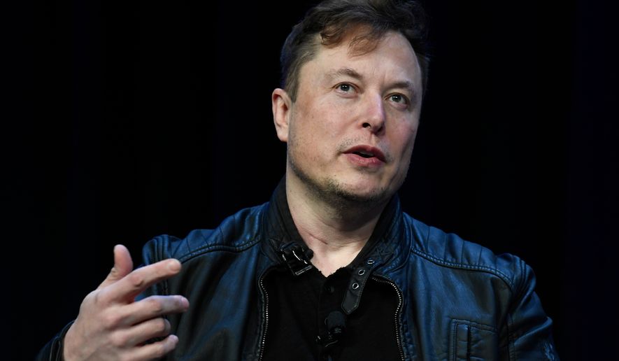 Tesla and SpaceX CEO Elon Musk speaks at the SATELLITE Conference and Exhibition in Washington on March 9, 2020. (AP Photo/Susan Walsh) **FILE**