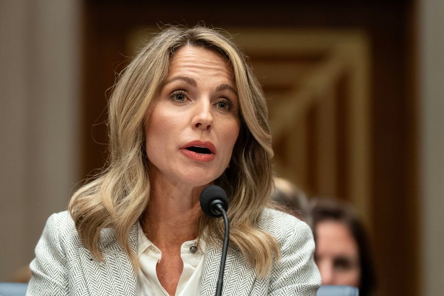 Dr. Nicole Saphier, surgeon general nominee, testifies before the Senate Committee on Health, Education, Labor and Pensions during a confirmation hearing on Capitol Hill Wednesday, Sept. 16, 2026, in Washington. (AP Photo/Jose Luis Magana)