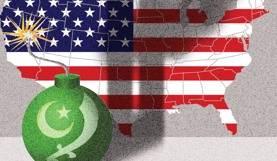 Another 9/11 terrorist attack in the United States of America illustration by Alexander Hunter/The Washington Times