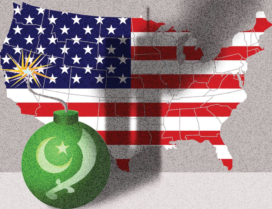Another 9/11 terrorist attack in the United States of America illustration by Alexander Hunter/The Washington Times