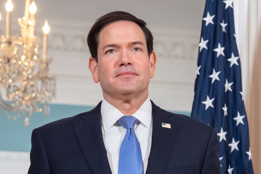 Secretary of State Marco Rubio stands with Costa Rica's Foreign Minister Manuel Tovar Rivera, not shown, at the State Department, Wednesday, Sept. 16, 2026, in Washington. (AP Photo/Mark Schiefelbein)