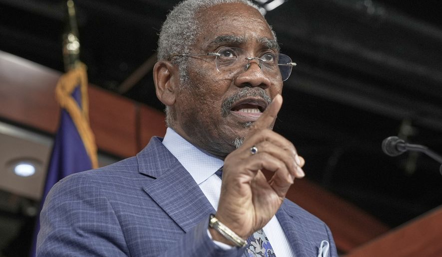 FILE - Rep. Gregory Meeks D-N.Y., speaks during a news conference at the U.S. Capitol, July 2, 2025, in Washington. (AP Photo/Mariam Zuhaib, file)