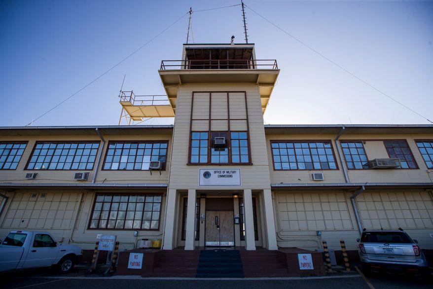 In this photo reviewed by U.S. military officials, the Office of Military Commissions building used for Periodic Review Board hearings is seen, April 18, 2019, in Guantanamo Bay Naval Base, Cuba. (AP Photo/Alex Brandon, File)