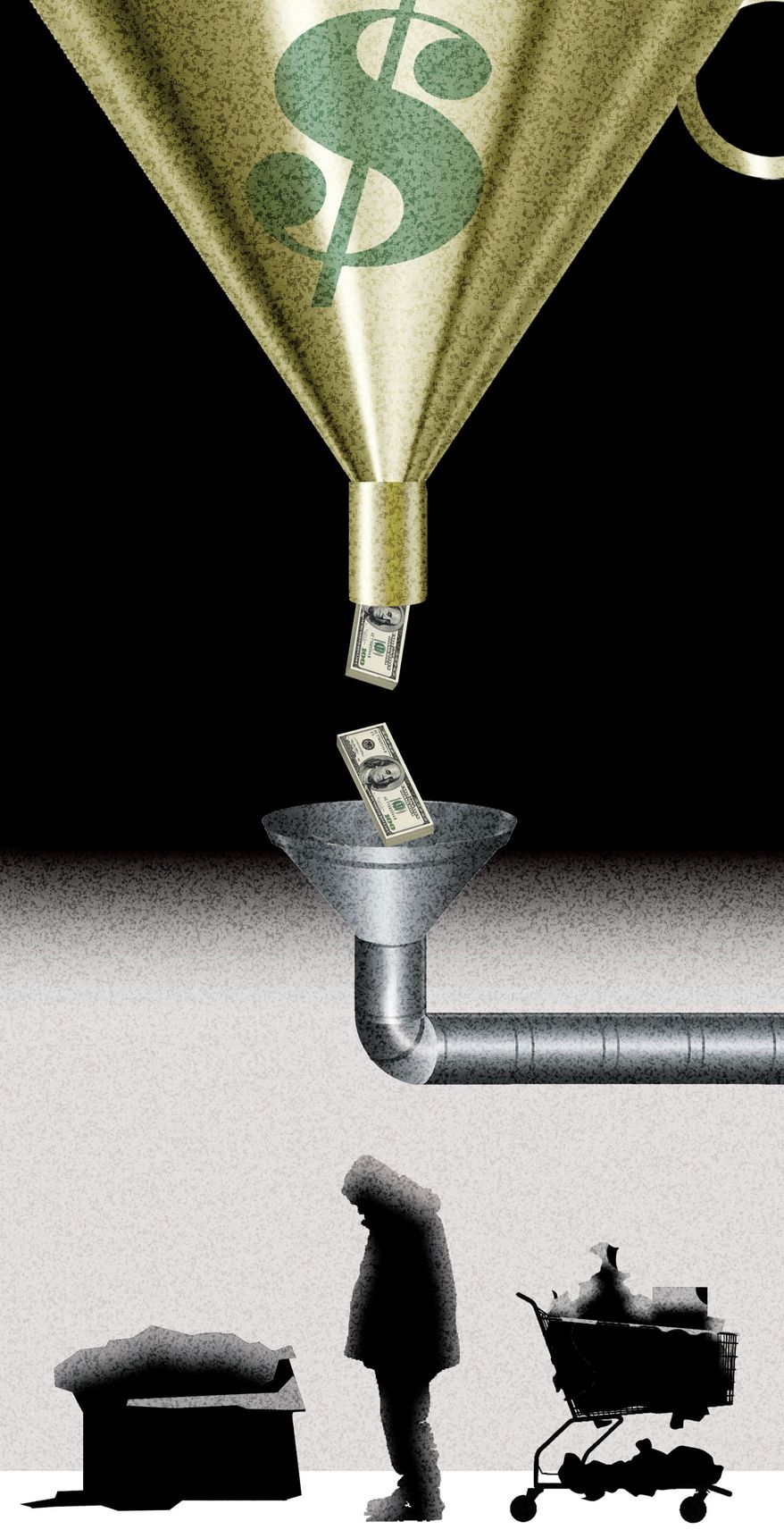 Controlling fraud, waste and abuse in government illustration by Alexander Hunter/The Washington Times
