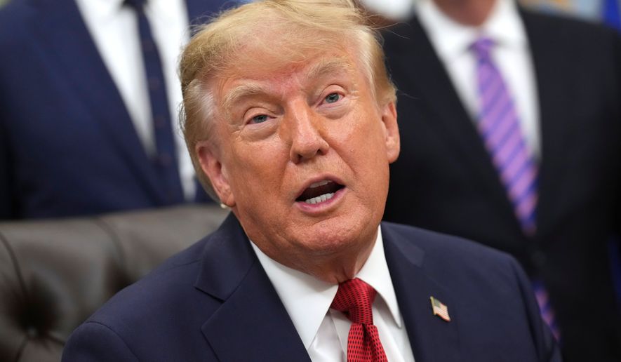 President Donald Trump speaks during an event about healthcare in the Oval Office of the White House, Friday Sept. 18, 2026, in Washington. (AP Photo/Jacquelyn Martin)