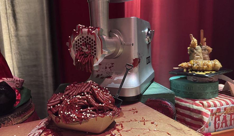 Meat Grinder Red Velvet dessert at Universal Orlando's Halloweeen Horror Nights 35 (Photograph by Jacquie Kubin / Special to The Washington Times)