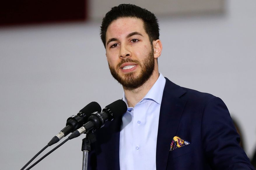 Rep. Abdullah Hammoud, D-Dearborn, speaks during a campaign rally in Dearborn, Mich., on March 7, 2020. (AP Photo/Paul Sancya, File)