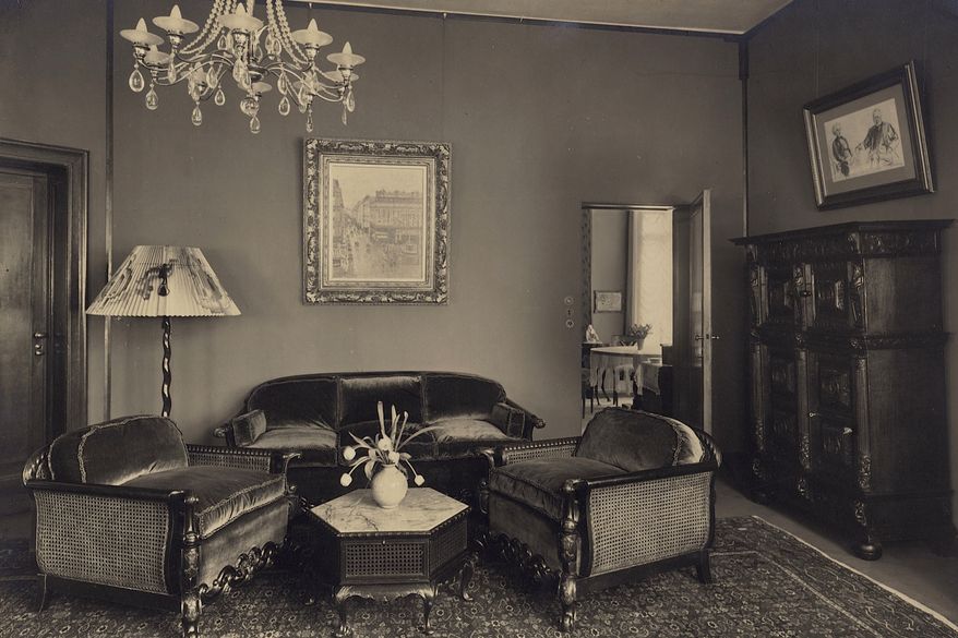 This photo provided by the Cassirer Family Trust shows a disputed Camille Pissarro painting, center, in the family’s home in Germany in the 1920s, before Nazis seized it. (Cassirer Family Trust via AP)