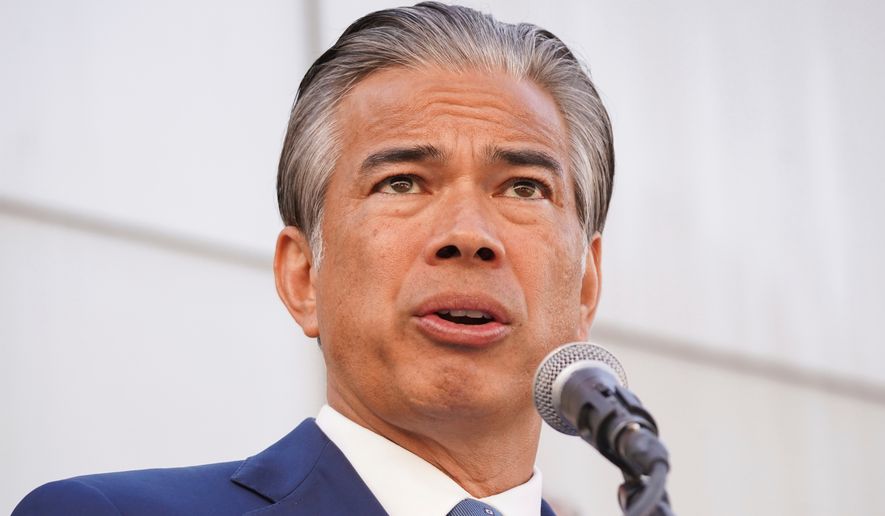 FILE - California Attorney General Rob Bonta speaks during a press conference, Oct. 8, 2024, in San Francisco. (AP Photo/Minh Connors, File)