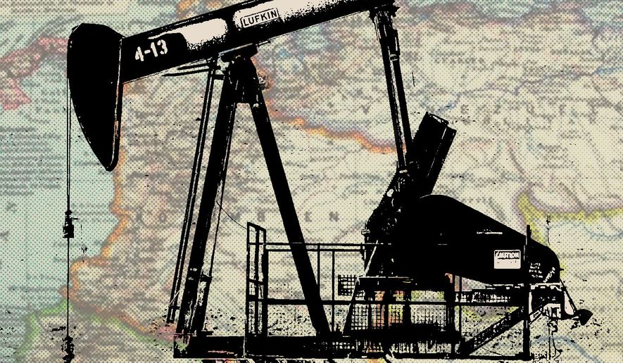 Venezuela oil and democracy illustration by Linas Garsys / The Washington Times
