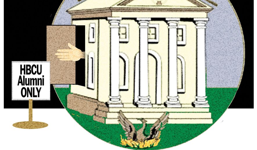 Historically Black Colleges and Universities (HBCU) alumni and William & Mary Law School scholarships illustration by Alexander Hunter/The Washington Times