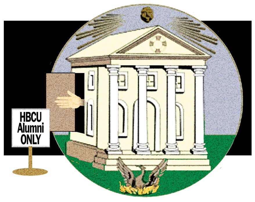 Historically Black Colleges and Universities (HBCU) alumni and William & Mary Law School scholarships illustration by Alexander Hunter/The Washington Times