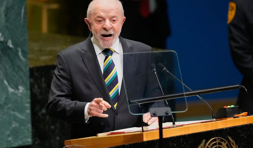 Brazil's President Luiz Inácio Lula da Silva speaks during the 81st session of the United Nations General Assembly at United Nations headquarters, Tuesday, Sept. 22, 2026. (AP Photo/Yuki Iwamura)