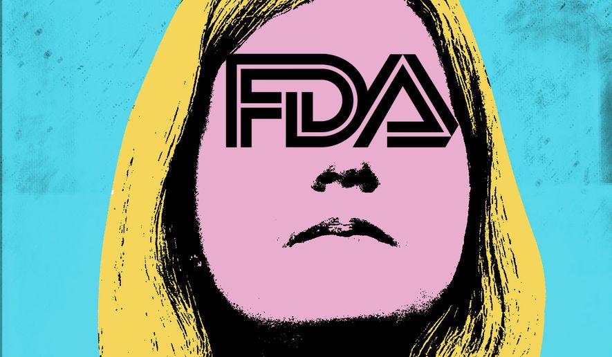 Heidi Overton and the Food and Drug Administration (FDA) illustration by Linas Garsys / The Washington Times