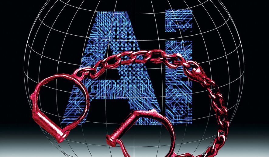 Controlling artificial intelligence (AI) around the world illustration by Alexander Hunter/The Washington Times