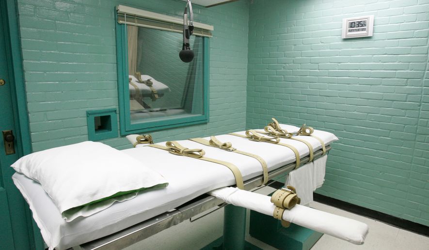FILE - The state of Texas execution chamber in Huntsville, Texas, is seen on May 27, 2008. (AP Photo/Pat Sullivan, File)