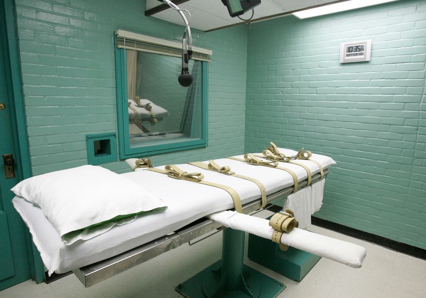 FILE - The state of Texas execution chamber in Huntsville, Texas, is seen on May 27, 2008. (AP Photo/Pat Sullivan, File)