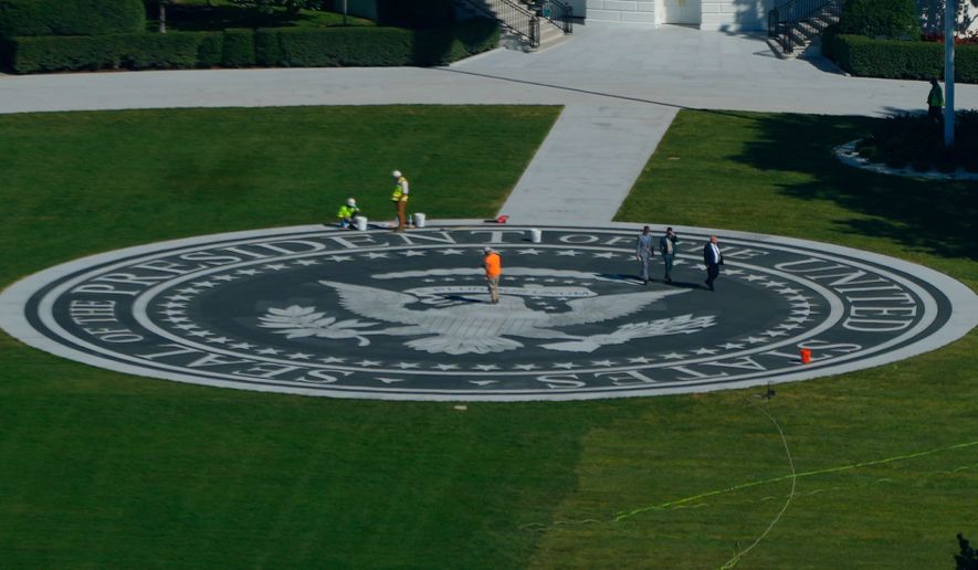 Work continues on the construction of the ballroom at the White House, Tuesday, Sept. 15, 2026, in Washington. (AP Photo/Pablo Martinez Monsivais) Construction continues on a helipad on the South Lawn of the White House, Tuesday, Sept. 15, 2026, in Washington. (AP Photo/Pablo Martinez Monsivais)
