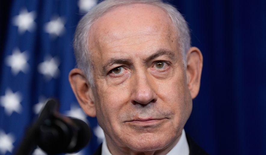 Israel's Prime Minister Benjamin Netanyahu listens during a news conference with President Donald Trump at Mar-a-Lago, Dec. 29, 2025, in Palm Beach, Fla. (AP Photo/Alex Brandon, File)