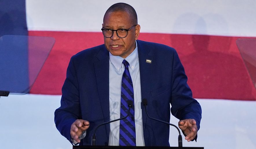 New Jersey Democratic Lt. Governor elect Dale Caldwell speaks during an election night party in East Brunswick, N.J., on Nov. 4, 2025. (AP Photo/Matt Rourke) **FILE**