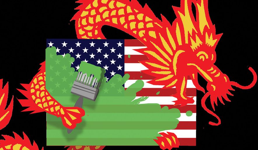 China controlling the climate change narrative in the United States of America illustration by Alexander Hunter/The Washington Times