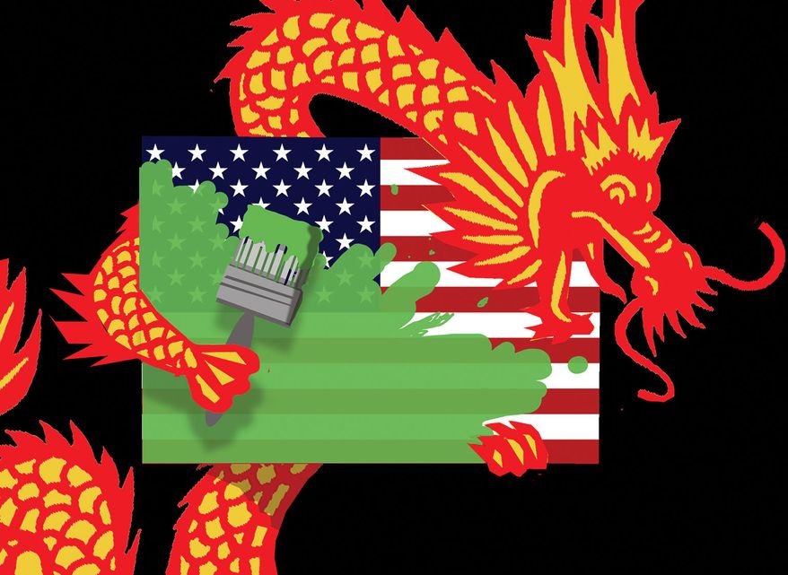China controlling the climate change narrative in the United States of America illustration by Alexander Hunter/The Washington Times