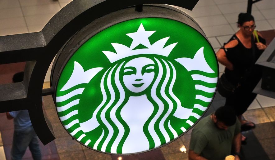 A Starbucks sign is displayed in the Galleria Mall in Buffalo, N.Y., Wednesday, Aug. 26, 2026. (AP Photo/Gene J. Puskar, File)