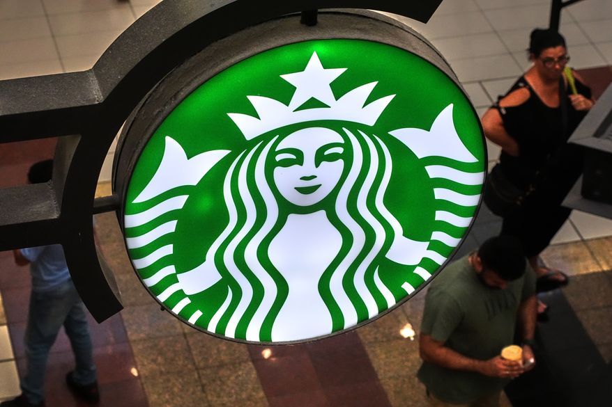 A Starbucks sign is displayed in the Galleria Mall in Buffalo, N.Y., Wednesday, Aug. 26, 2026. (AP Photo/Gene J. Puskar, File)