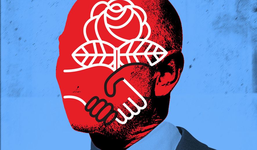 Jeff Bezos and the Democratic Socialist Washington Post illustration by Linas Garsys / The Washington Times