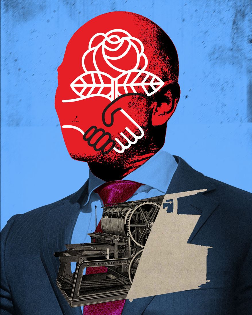 Jeff Bezos and the Democratic Socialist Washington Post illustration by Linas Garsys / The Washington Times