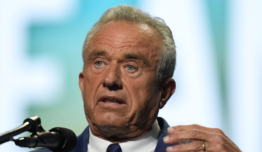 Health and Human Services Secretary Robert F. Kennedy Jr., speaks at the Republican convention Thursday, Sept. 10, 2026, in Dallas. (AP Photo/Alex Brandon)