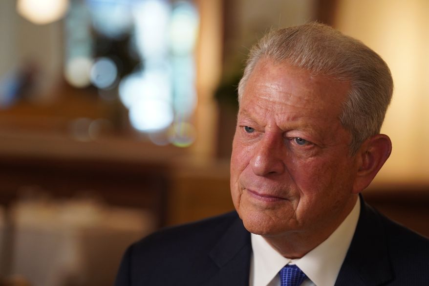 Former Vice President Al Gore listens during an interview in New York on Monday, Sept. 21, 2026. (AP Photo/Mary Conlon)
