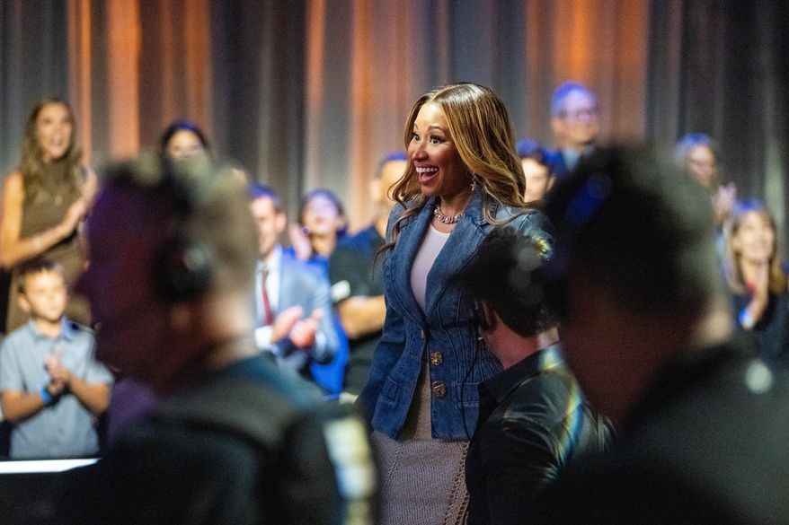 Nicki Minaj arrives to the Small Business Administration's Million Dollar Pitch Competition, Friday, Sept. 18, 2026, in Washington. (AP Photo/Allison Robbert)