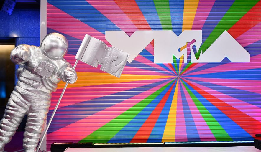 A statue of the MTV Moon Man appears on the red carpet at the MTV Video Music Awards on Aug. 20, 2018, in New York. (Photo by Charles Sykes/Invision/AP, File)