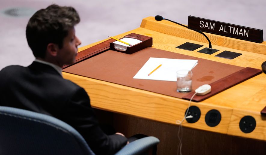 Sam Altman, CEO of OpenAI, listens during a Security Council meeting on artificial intelligence at the 81st session of the United Nations General Assembly at United Nations headquarters, Wednesday, Sept. 23, 2026. (AP Photo/Yuki Iwamura)