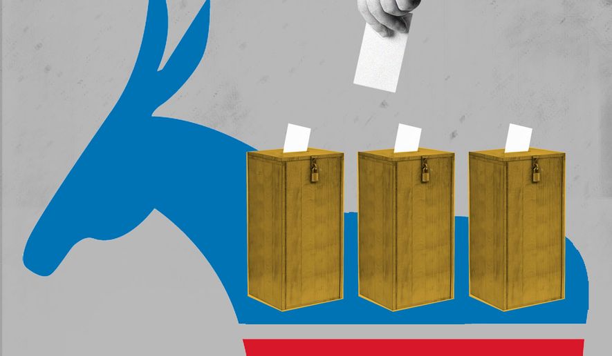 Democrats and Republicans in the midterm election illustration by Linas Garsys / The Washington Times