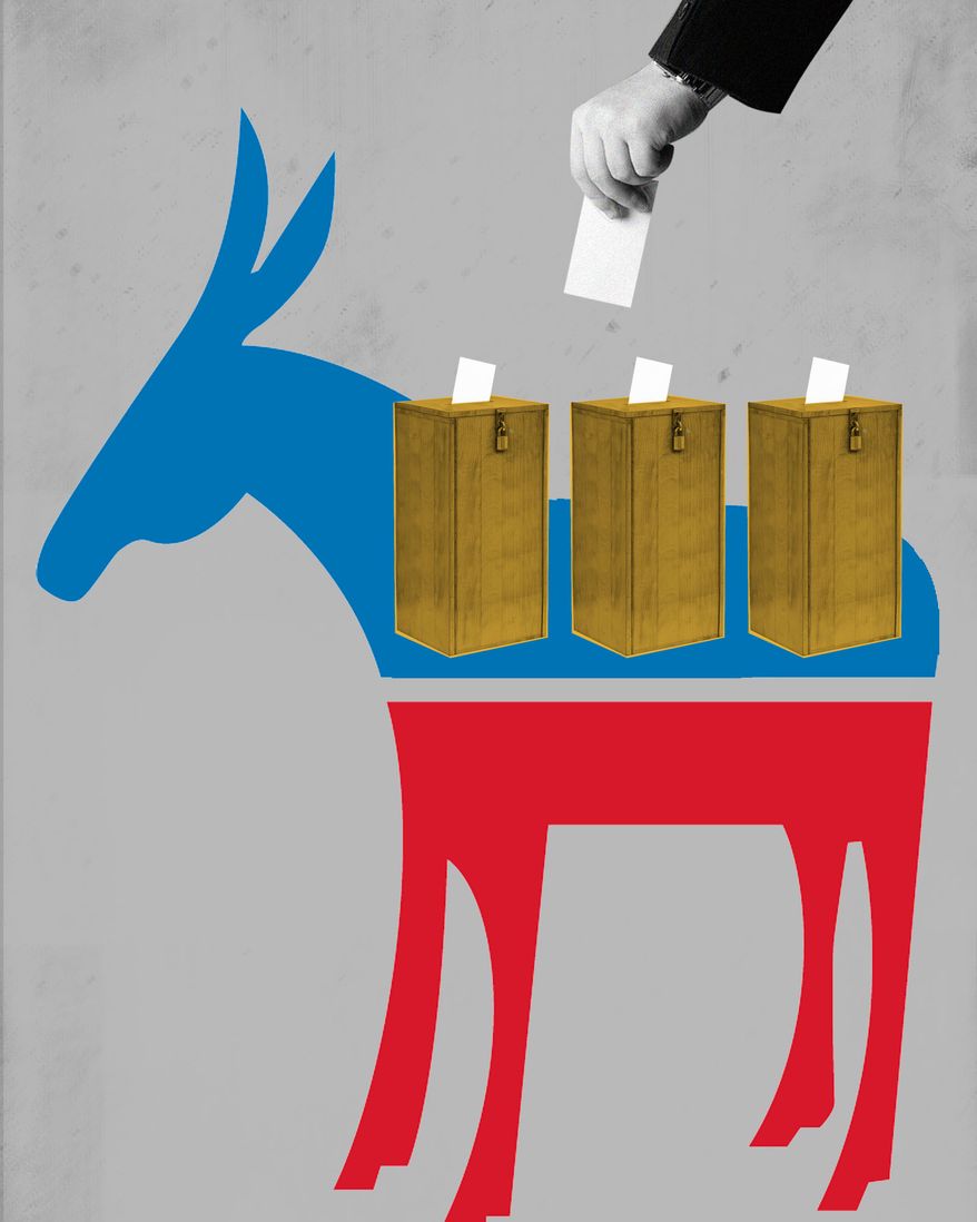 Democrats and Republicans in the midterm election illustration by Linas Garsys / The Washington Times