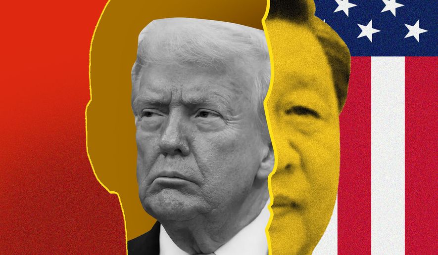 President of China Xi Jinping and President of the United States of America Donald Trump illustration by Linas Garsys / The Washington Times