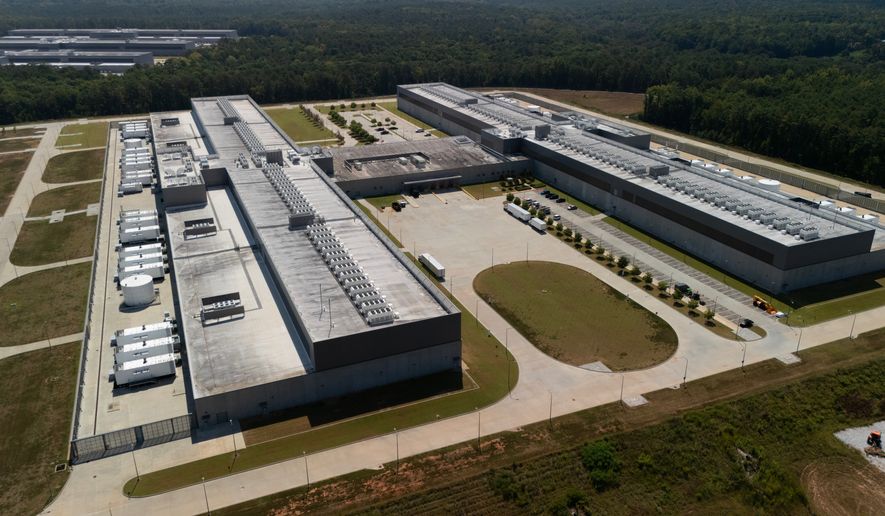 Meta data centers operate, Saturday, Sept. 5, 2026, near Social Circle, Ga. (AP Photo/Mike Stewart)