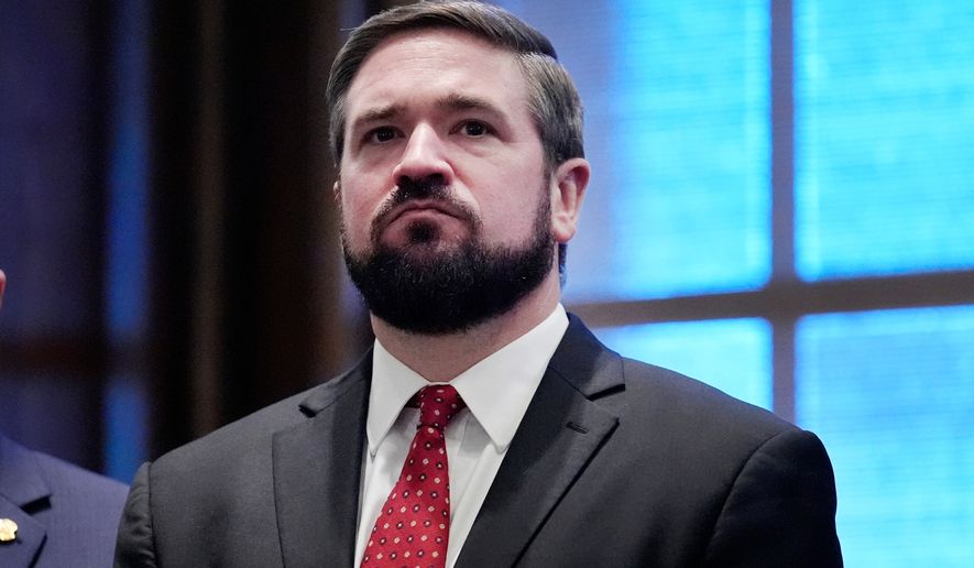 Missouri Attorney General Andrew Bailey stands in the governor's office after being sworn in on Jan. 13, 2025, in Jefferson City, Mo. (AP Photo/Jeff Roberson) **FILE**