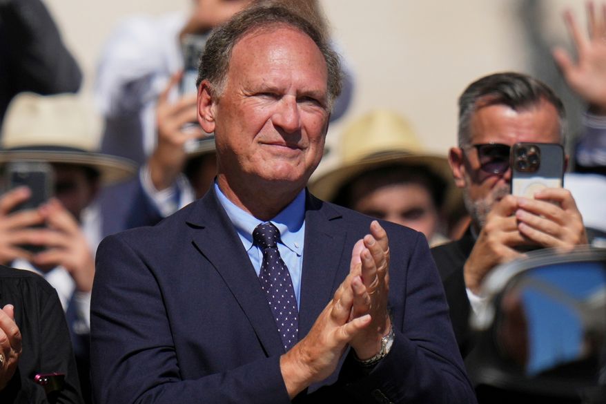 Supreme Court Justice Samuel Alito attends Pope Leo XIV's audience for operators of justice in St. Peter's Square at the Vatican on Sept. 20, 2025. (AP Photo/Alessandra Tarantino) **FILE**