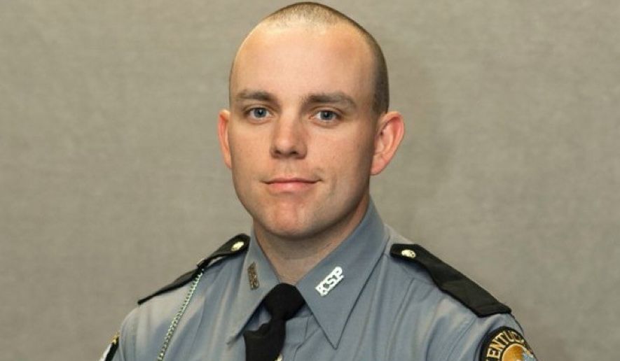This undated photo provided by Kentucky State Police Monday, Sept. 28, 2026, shows Kentucky State Police Trooper Hayden Phillips. (Kentucky State Police via AP)
