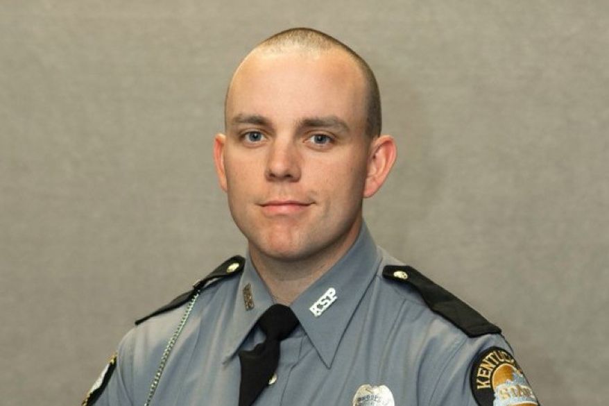 This undated photo provided by Kentucky State Police Monday, Sept. 28, 2026, shows Kentucky State Police Trooper Hayden Phillips. (Kentucky State Police via AP)