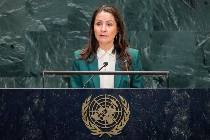 Denmark's Permanent Representative to the United Nations Christina Markus Lassen addresses the 81st session of the United Nations General Assembly at United Nations headquarters, Monday, Sept. 28, 2026. (AP Photo/Yuki Iwamura)