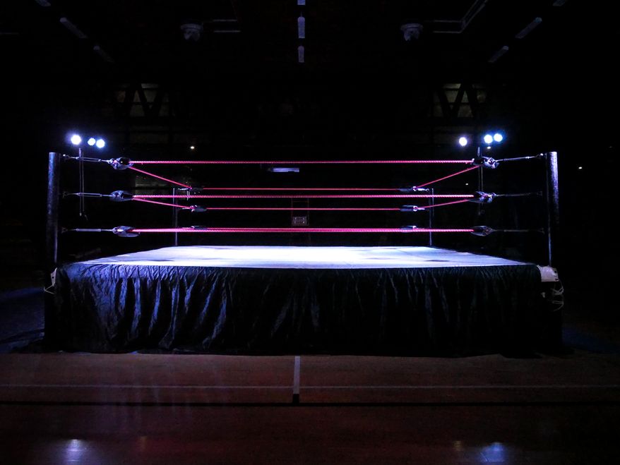 Wrestling ring file photo credit: Roman Giancarlo via Shutterstock.