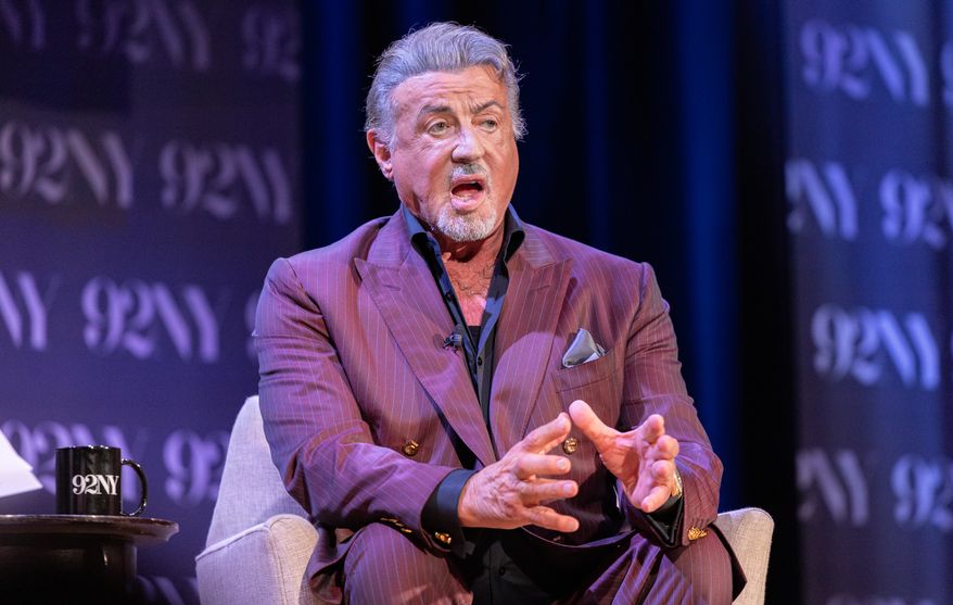 Actor Sylvester Stallone discusses his memoir "The Steps" at The 92nd Street Y on Monday, Sept. 28, 2026, in New York. (Photo by CJ Rivera/Invision/AP)