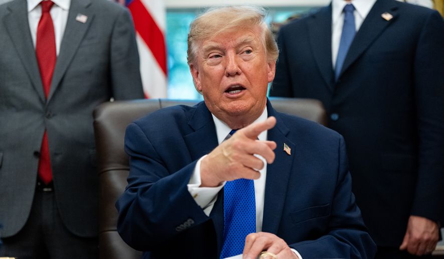 President Donald Trump speaks in the Oval Office of the White House, Monday, Sept. 28, 2026, in Washington. (AP Photo/Alex Brandon)