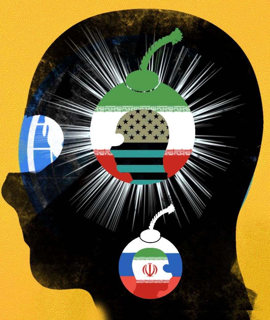 Gig workers and terrorist threats from Russia and Iran around the world illustration by Linas Garsys / The Washington Times