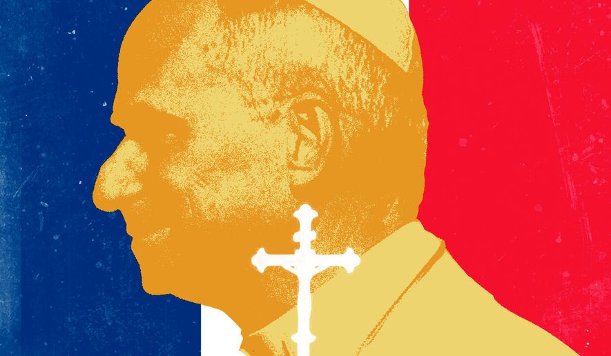 Pope Leo and France illustration by Linas Garsys / The Washington Times